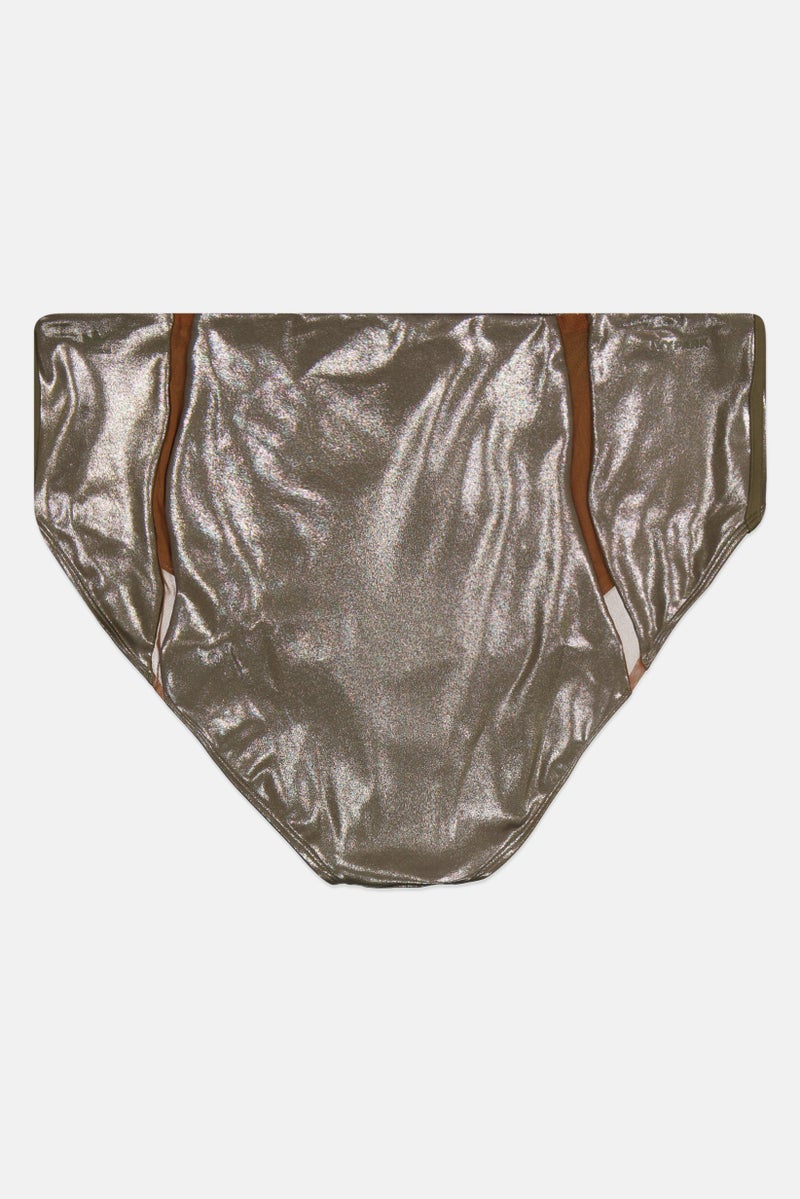 Adidas x Ivy Park Women Plus Size Metallic Bikini Bottom, Olive - Image 2